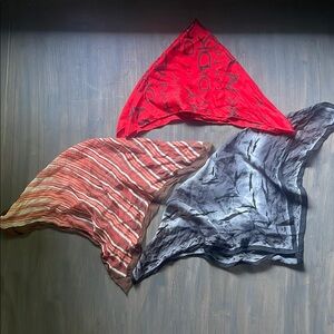 DKNY Red, Brown, and Black Scarf Collection